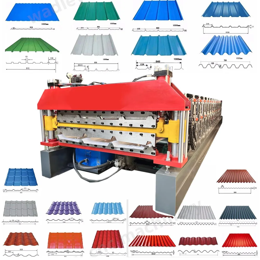 Intelligent Double Layer Roll Forming Machine With Touch Screen PLC System For Trapezoidal Roof Sheet
