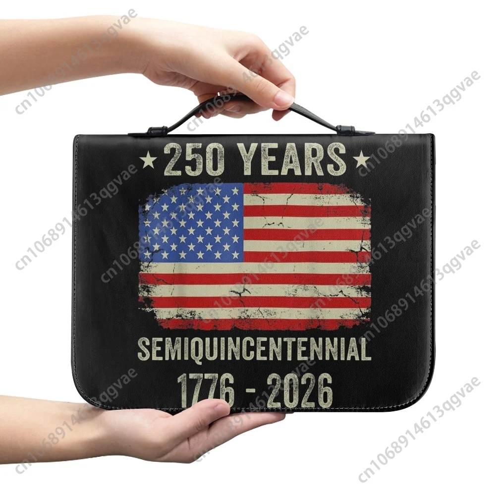 America 250 Anniversary Custom Bible Bags Christian Gifts Covers Bible Pack Waterproof Leather Bag Pockets Package Case