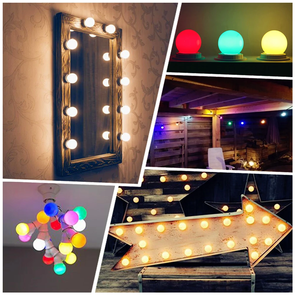 20PCS G45 E27 LED Light Bulb 1W 220V LED Colorful Light Chandelier Bulb Christmas Decor Holiday Lamp Esports Decorative Lighting image 6