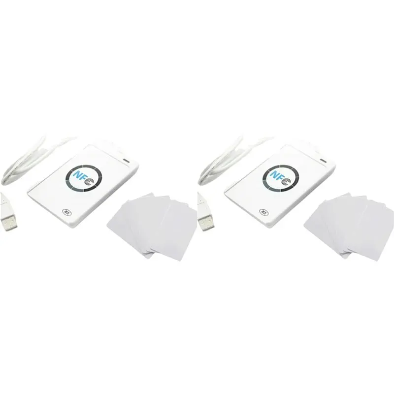 2X ACR122U Programmer ISO14443 Smart Chip Card Reader 13.56Mhz Tag Clone Copier IC 1K S50 Token Writer Duplicator(C)