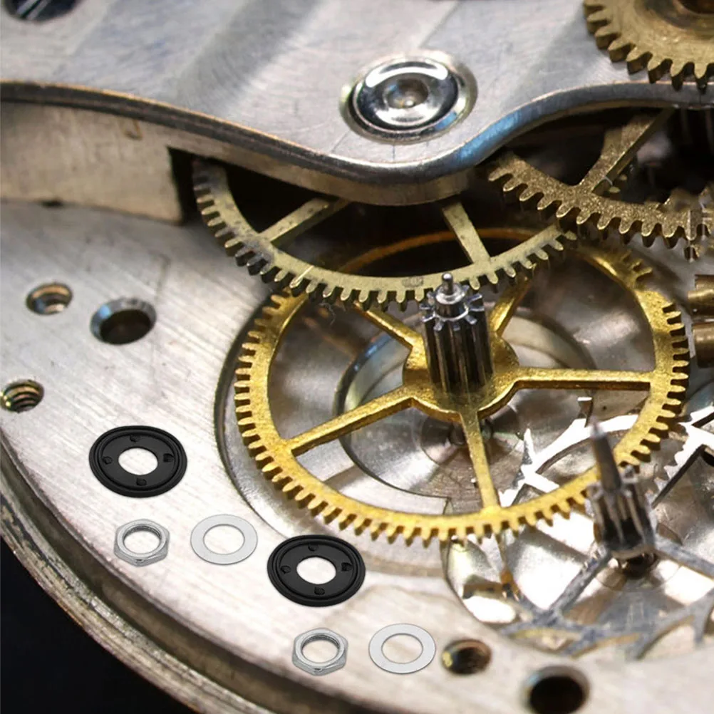 20 set parti di montaggio design di precisione orologio da parete al quarzo meccanismo riparazione dadi rondelle anelli in gomma ad alta elasticità antietà