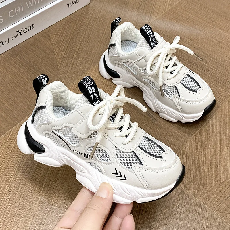 

Children's Sports Shoes Girls 2024 New Summer Single Net Breathable Deodorant Soft Soled Kids Shoes Girls White Sneakers