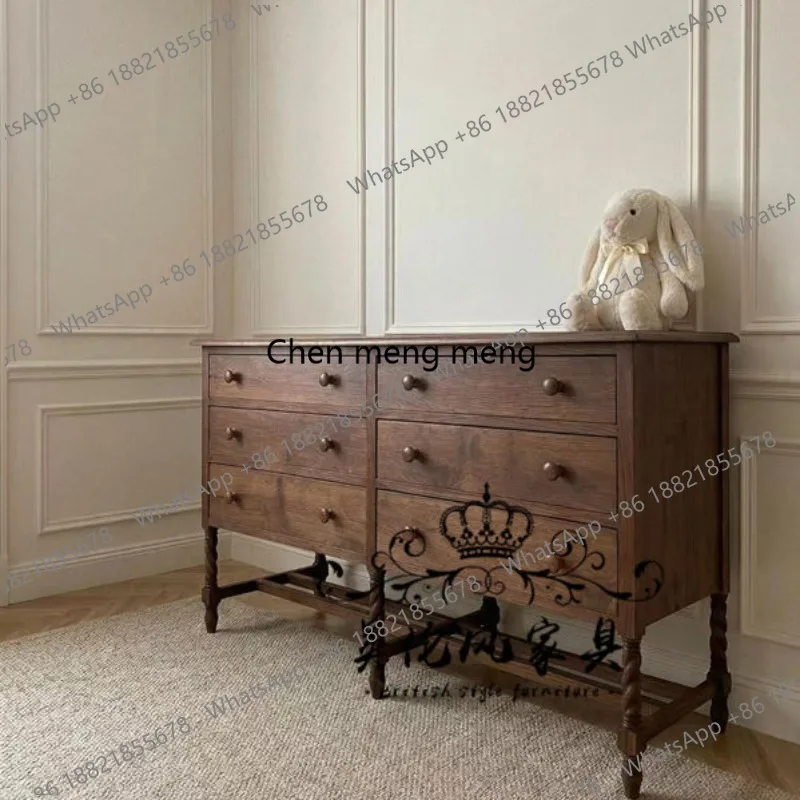 

Средневековый шкаф-тумба из массива дерева во французском ретро-стиле для гостиной, пристенный боковой шкаф для хранения, декоративный шкаф