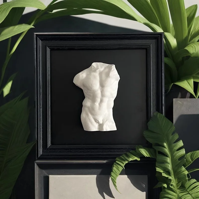 

Retro Roman Torso Sculpture Three-Dimensional Relief Modern Minimalist Decorative Painting Desktop Photo Frame Ornament Gift