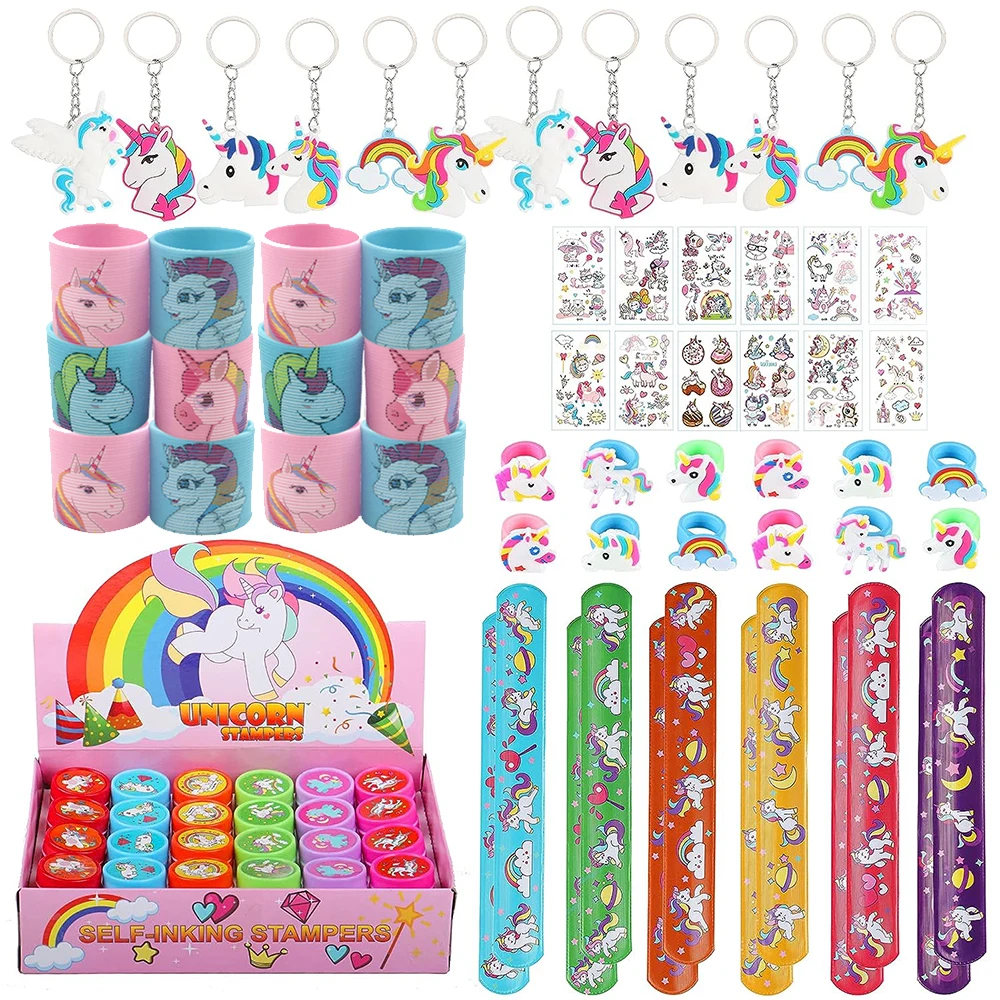 62Pcs Unicorn Party Favors Unicorn Party Gift Supplies for Boys Girls Unicorn Sticker Bracelet Unicorn Birthday Party Supplies