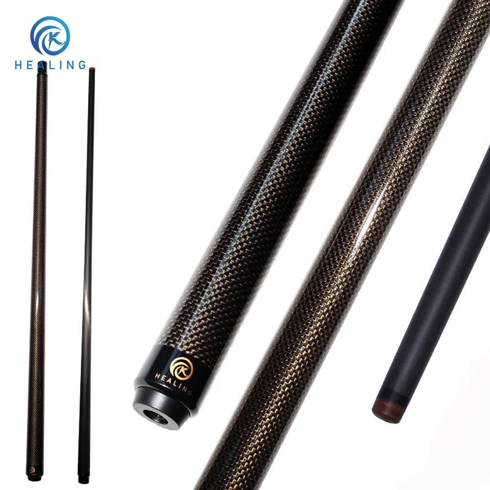 OKHEALING Factory Direct Play Cue 12.4mm Tip Black Technology Carbon Fiber Shaft Butt 147cm 19~20oz Billiard Cue Pool Game Cues