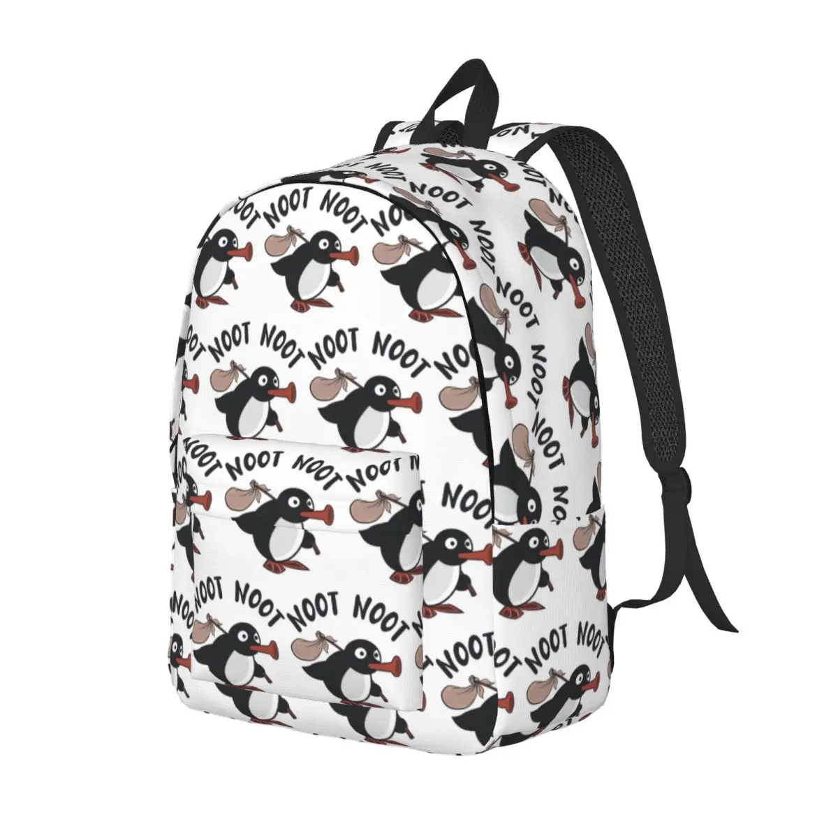 Cute Pingu Penguin Fishing Backpack Daypack Large Capacity Kids BookBag School Bag Shoulder Bags for Boys Girls