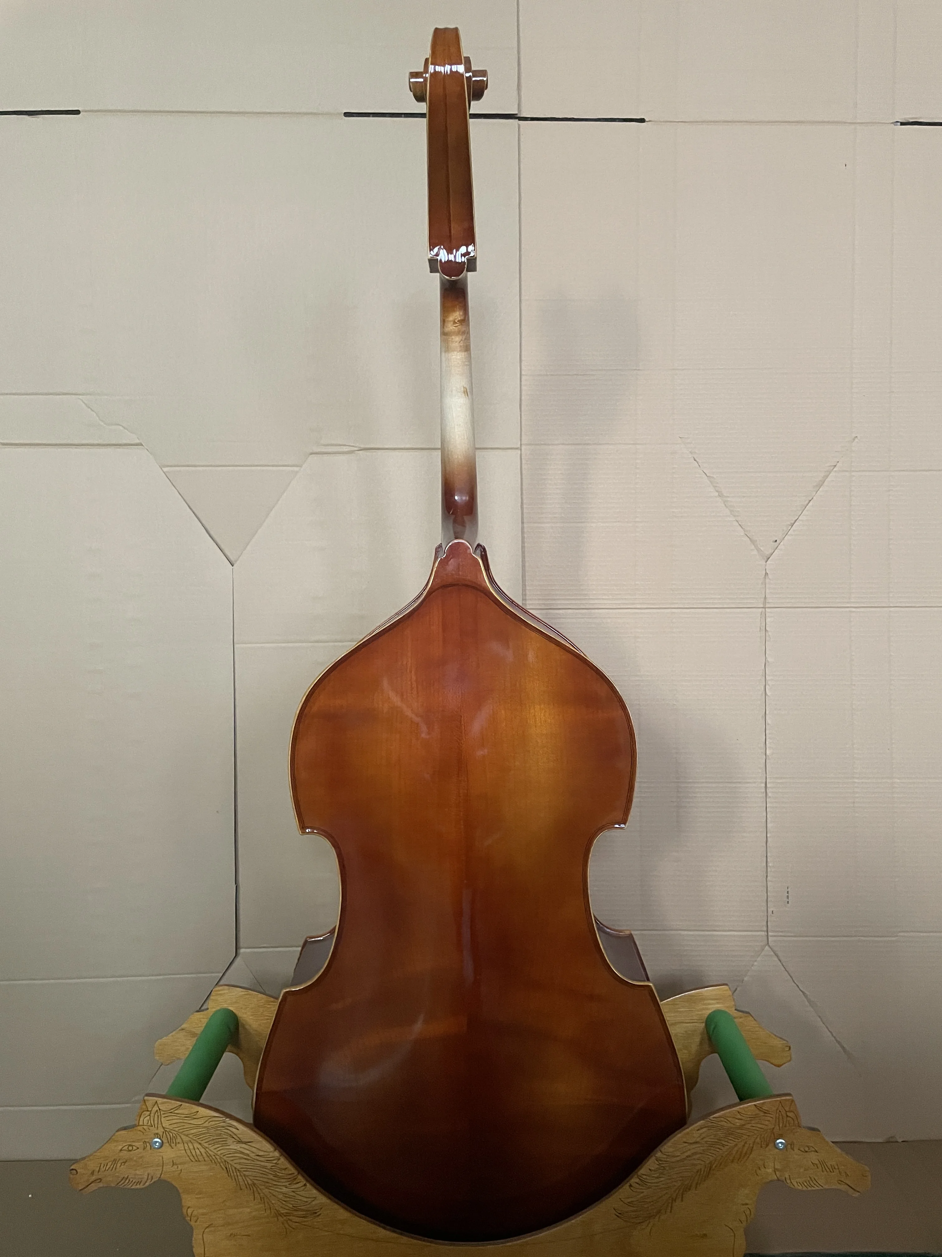 1/8 double bass, handmade solid wood four string double bass with accessories