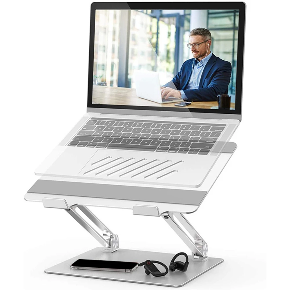 Laptop Stand, Portable Foldable Adjustable Laptop Stand with Heat-Vent, Ergonomic Computer Stand Riser, 10 inch