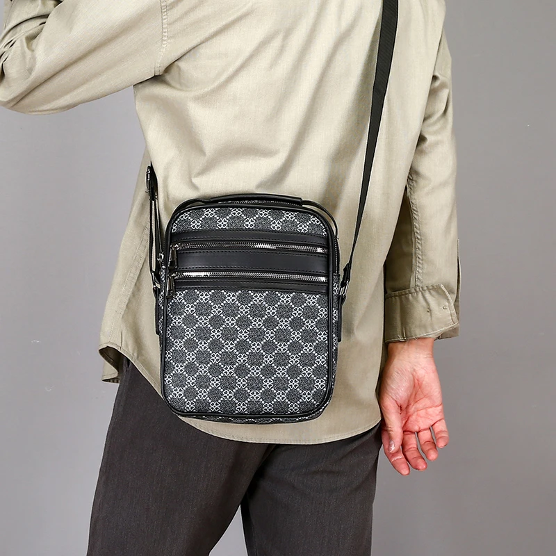 Bolso de mensajero para hombre, bandolera pequeña informal Oxford con cremallera, Simple, Mini bolso cruzado para teléfono, mochila