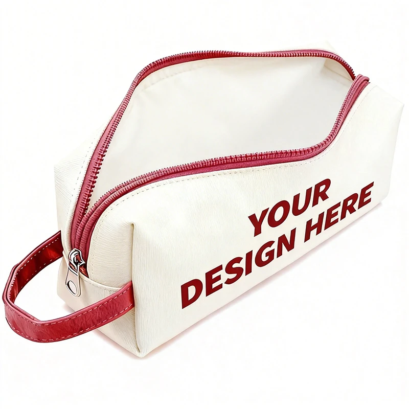 100Pcs Personalized Pencil Pouch Bulk Custom Logo Large Capacity Canvas Pen Case Student Rewards Corporate Gift School Supplies