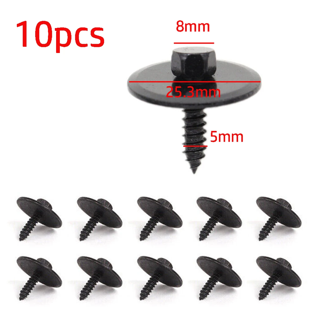 10pcs 8mm Hex Screw For Mercedes Benz Undercar Shield Sheet Metal Washers Screw 2019900536 Front Bumper Side Skirts Accessories