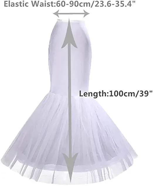 Hot Selling Mermaid Petticoat for Mermaid Prom Gown Crinoline Slips Underskirt for Mermaid Wedding Dress