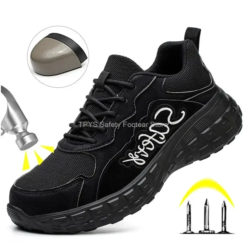 

Safety Shoes Men Steel Toe Anti Smash Safety Shoes Anti-Stab Work Boots Men Light Breathable Men Work Shoes Comfortable Sneakers