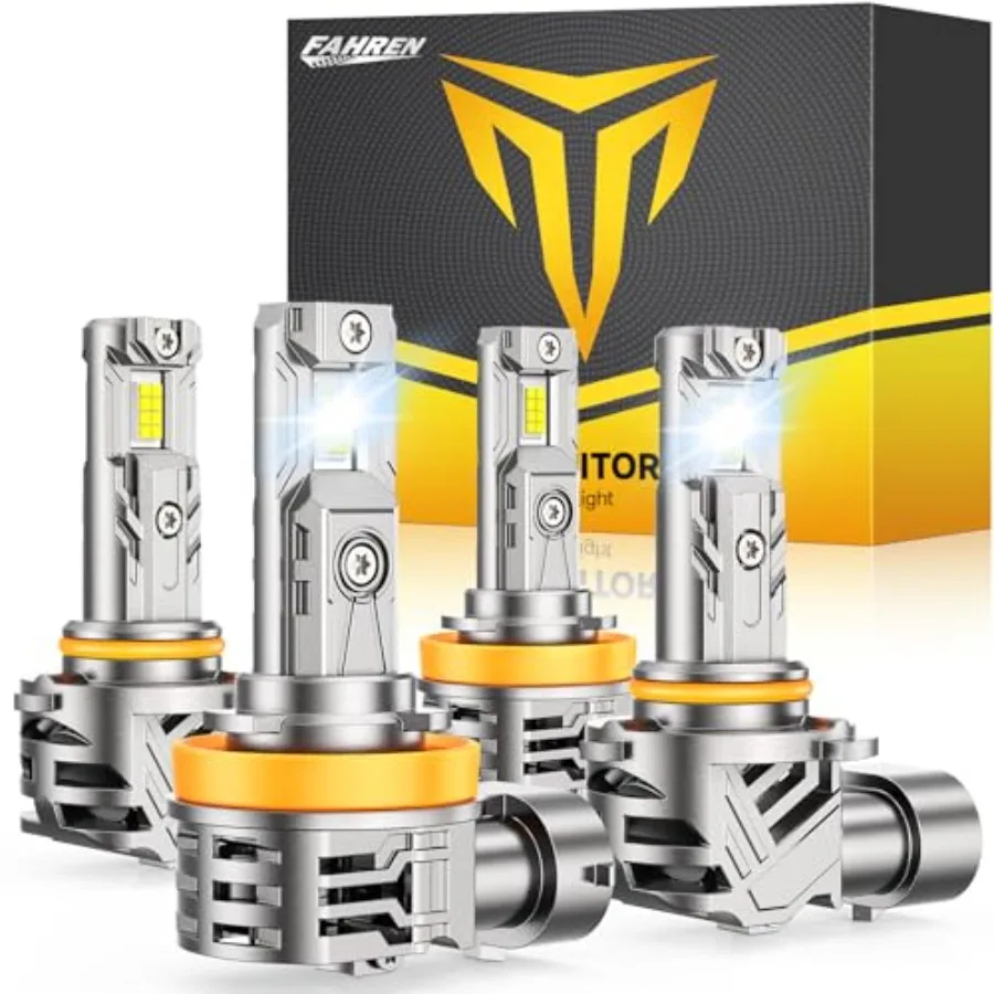 

H11 9005 Light bulbs combo 110000LM 11X Super Bright H9 H8 HB3 off-Road Use or Fog light Bulbs 6500k White Non-Polarity Plug an