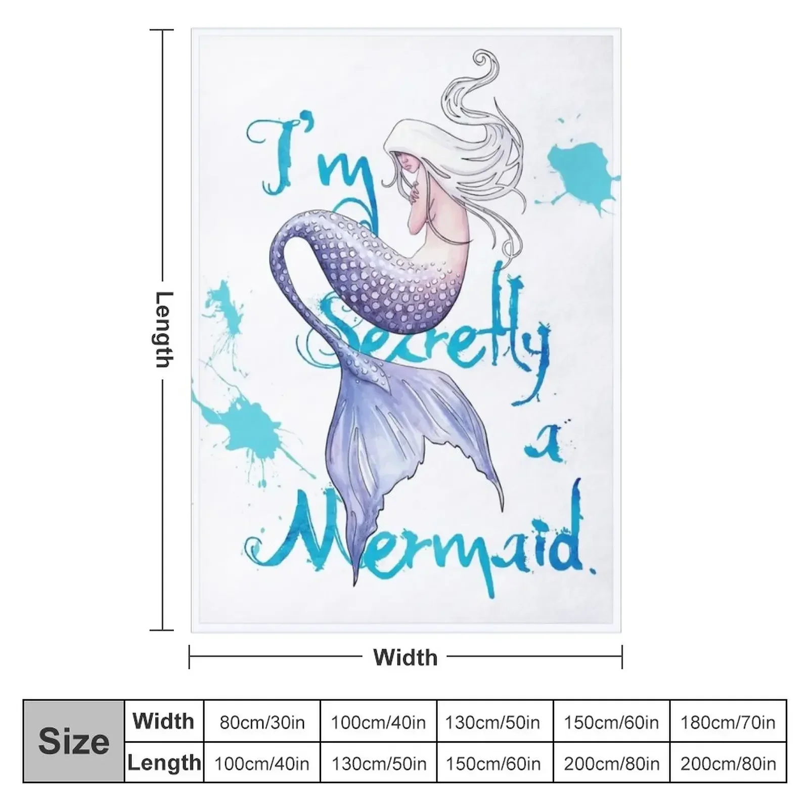 I'm Secretly a Mermaid Throw Blanket For Decorative Sofa Decorative Sofa Comforter Large Blankets