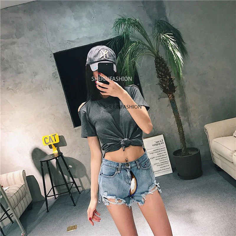 Denim Shorts Hot Shorts Women‘s Invisible Zipper Open Crotch Pants Casual Summer High Waisted Shorts Boyfriend Jeans Outdoor Sex