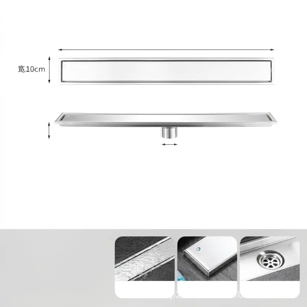 Bathroom Floor Drain 304 Stainless Steel Long Strip Shower Grate Rectangular Invisible Tile Insert Sewer Waste Water Filter