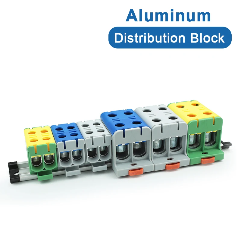 Blok distribusi daya aluminium WKL 50/95/150/240mm m² kabel konektor Din kotak blok Terminal rel WKL50/WKL95/WKL150/WKL240