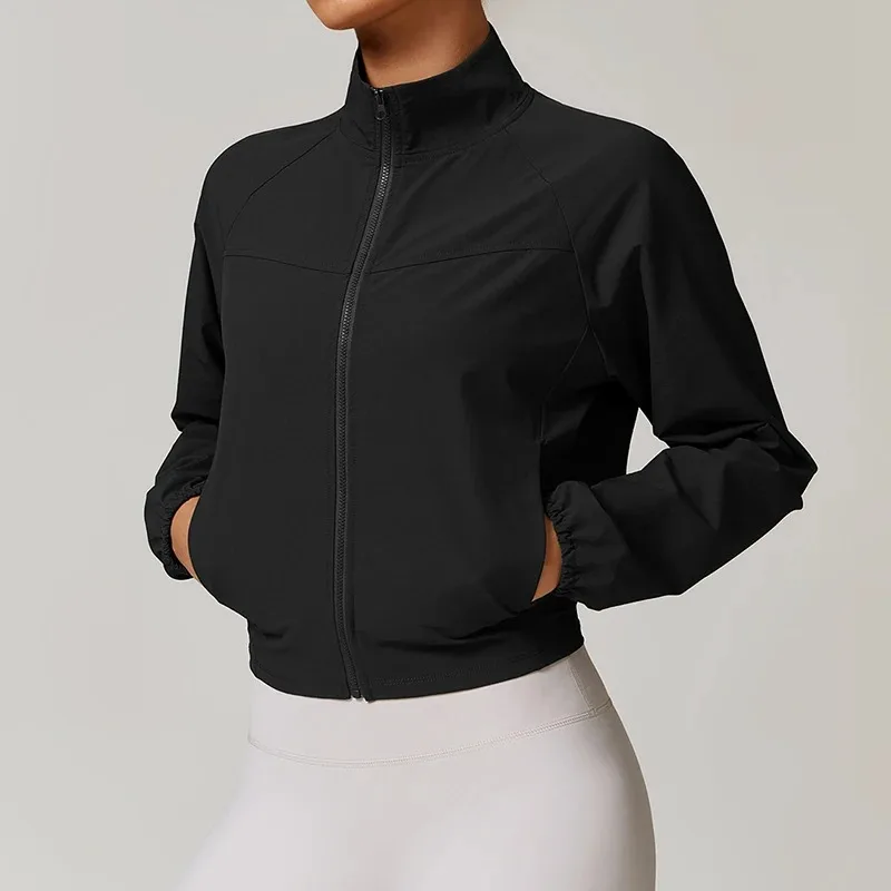 المرأة سترة يوجا الجري تجريب سحاب أكمام طويلة الصالة الرياضية ملابس رياضية سريعة الجافة أكتيفيوير ملابس خارجية ملابس رياضية 2025