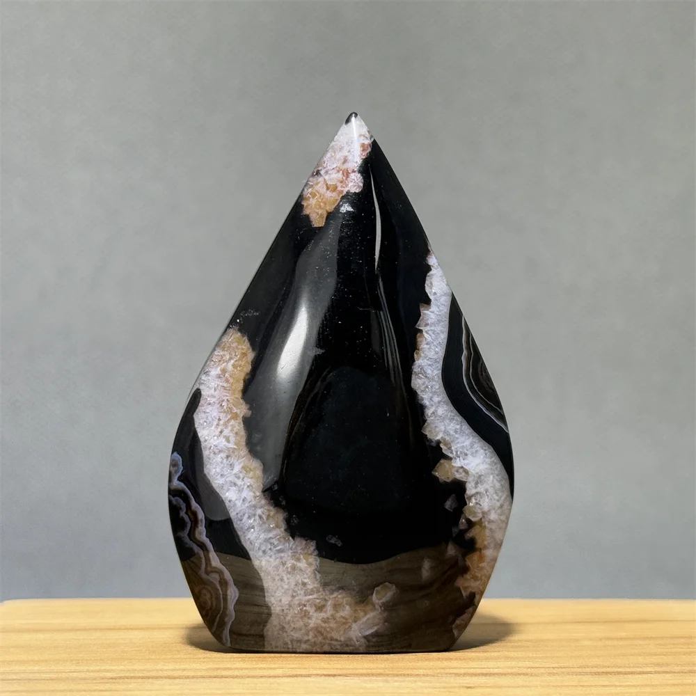 Striped Agate Free Form Torch Natural Mineral Quartz Home Decoration Spiritual Meditation Treatment Witchcraft Energy Collection