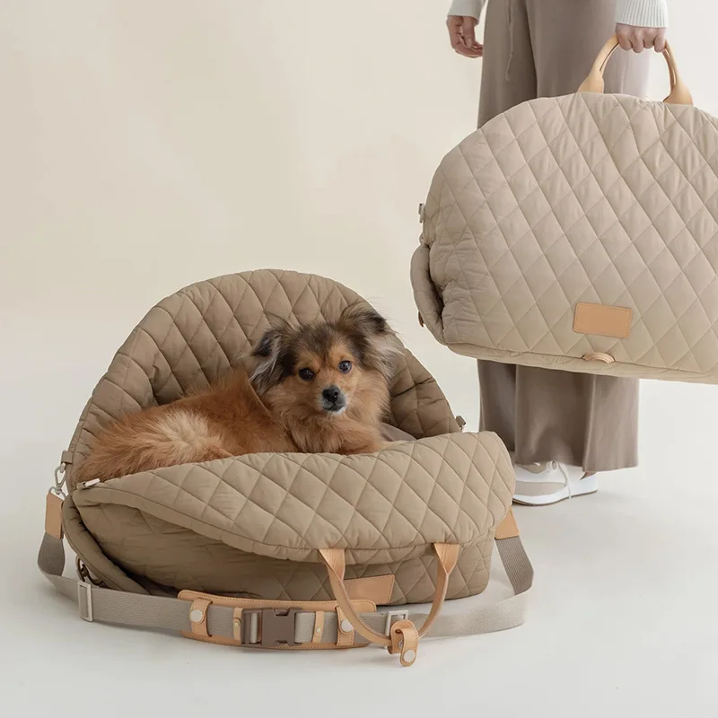 Portable Handbag For Pets Outdoor Luxury Car Seat Pet Travel Bed For Small Dags And Cats Washable Puppy Tote Bags With Seat Belt