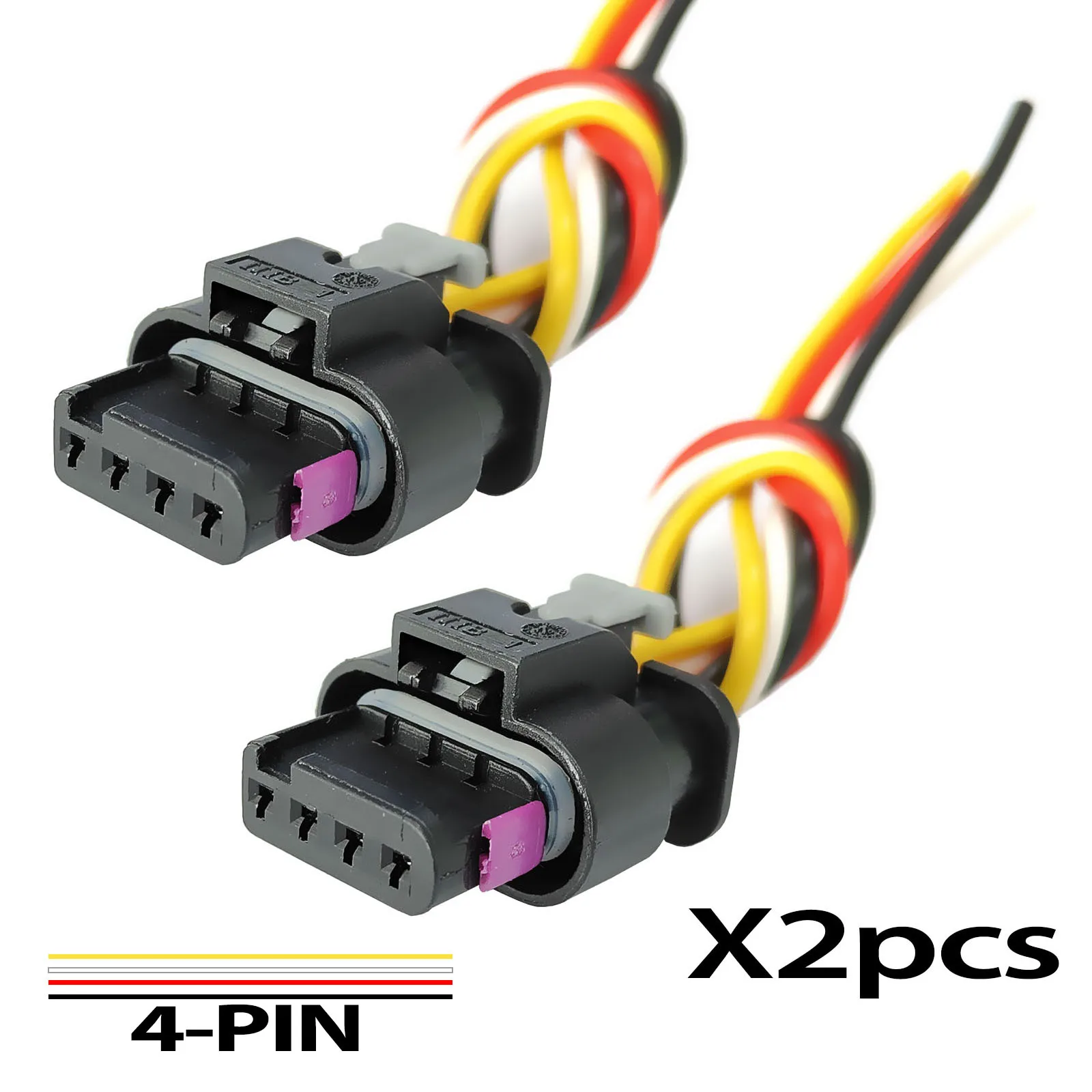 2Pcs For Audi A3 A4 A5 A6 A7 A8 Q2 Q3 Q5 Q7 Female Map Intake Pressure Sensor 4Pin Connector Plug Loom 4H0973704 4F0973704
