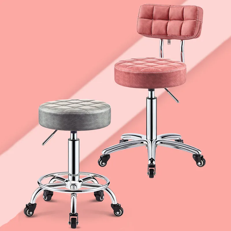 Hair Beauty Salon Styling Chair Furniture Professional Hairdressing Barber Rolling Chairs With Wheels Esthetician Swivel Stool