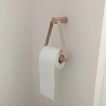 Kitchen Vertical Paper Towel Holder Bathroom Toilet Wooden Pure Copper Wall Paper Roll Holder Nordic Perforated Napkin Holder