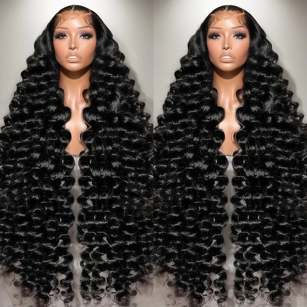 

200 Density Loose Deep Wave 13x4 Lace Front Human Hair Glueless Wigs Brazilian Curly Wigs Water Wave 5x5 HD Lace Closure Wig