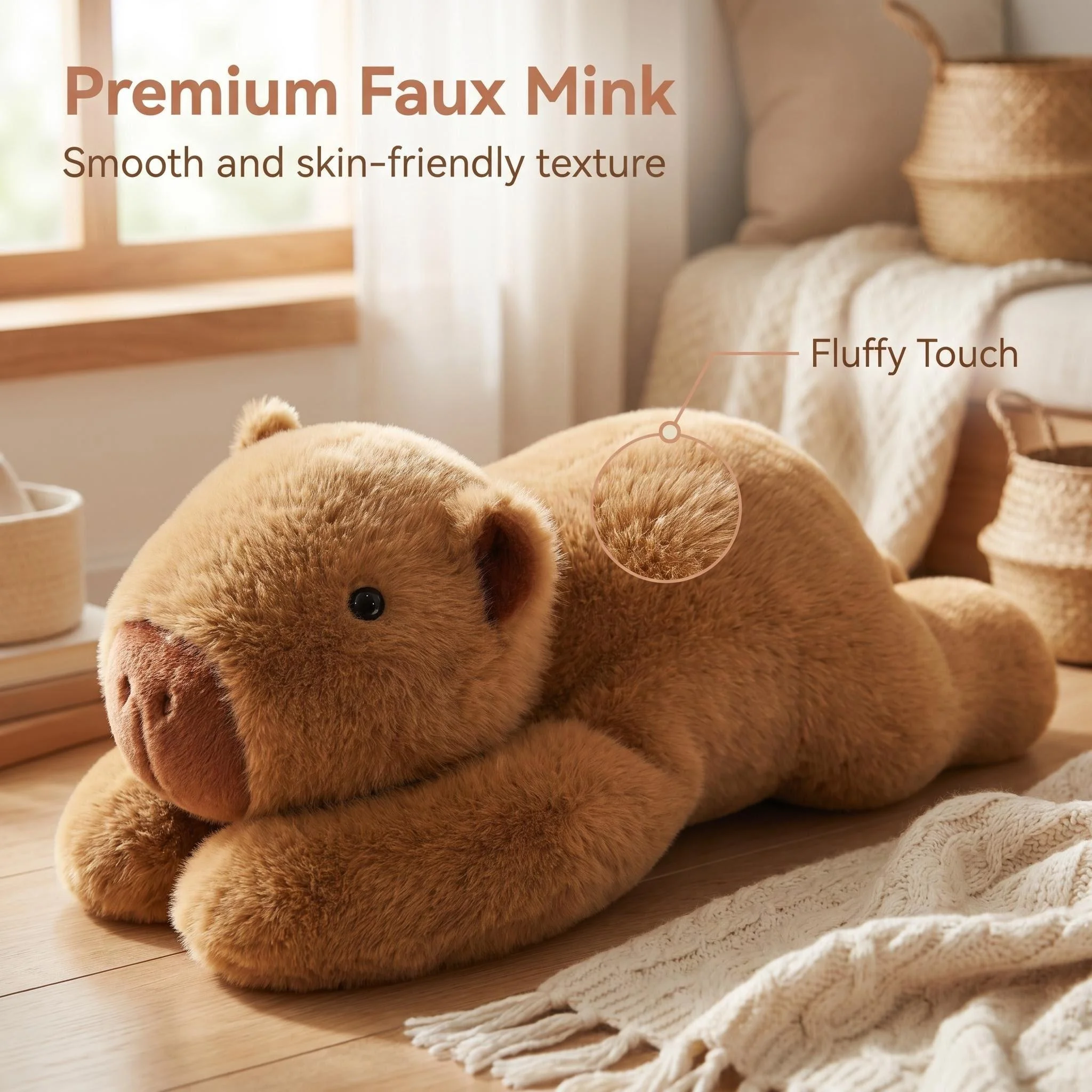 65cm/1kg Capibala Particle Weighted Plush Toy for Children's Toys Gift Hand Filling Particles