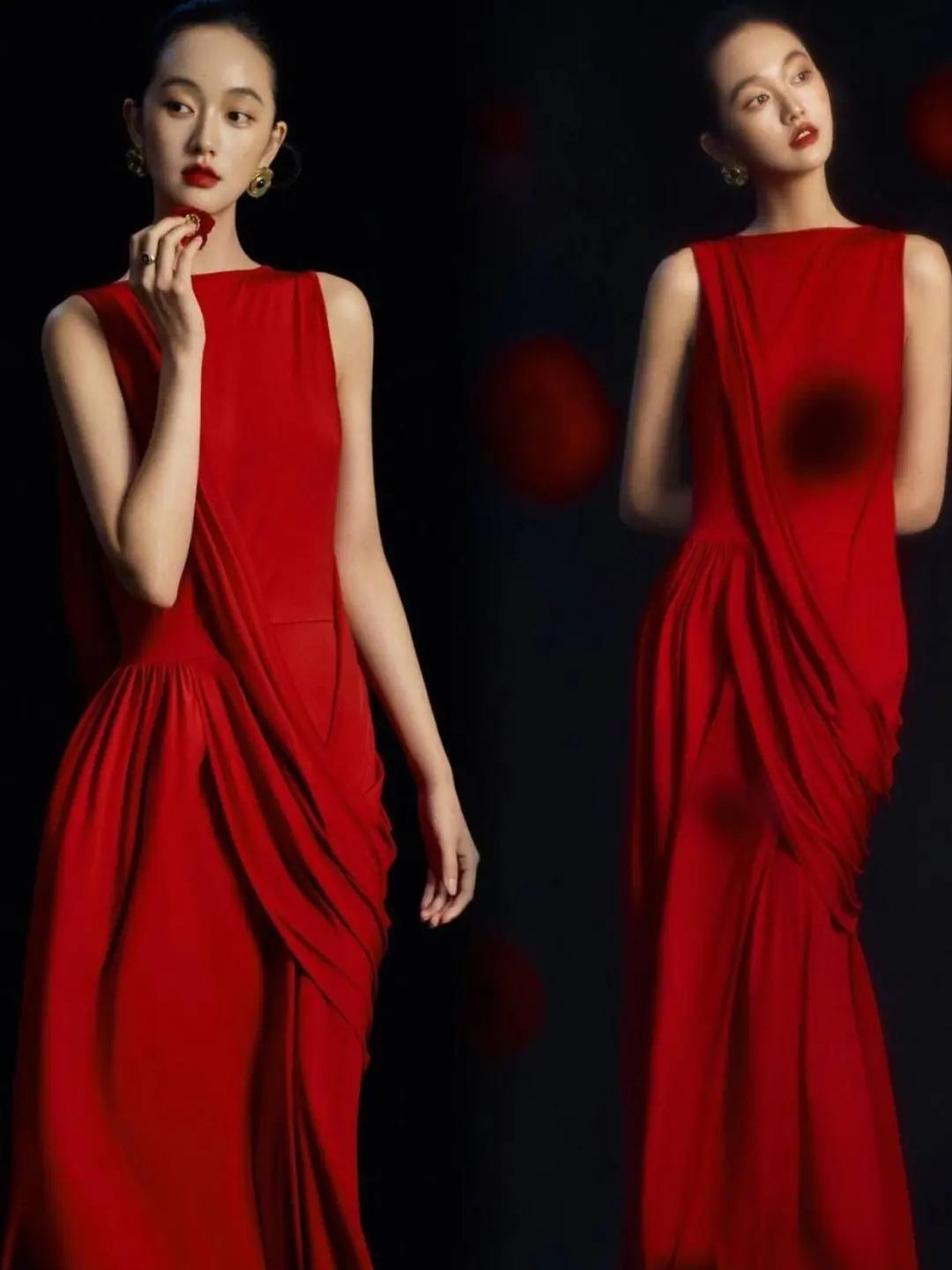 

Ретро-халат в китайском стиле, свадебное платье, элегантная красная длинная юбка для помолвки и свадебной церемонии, полиэстеровая ткань