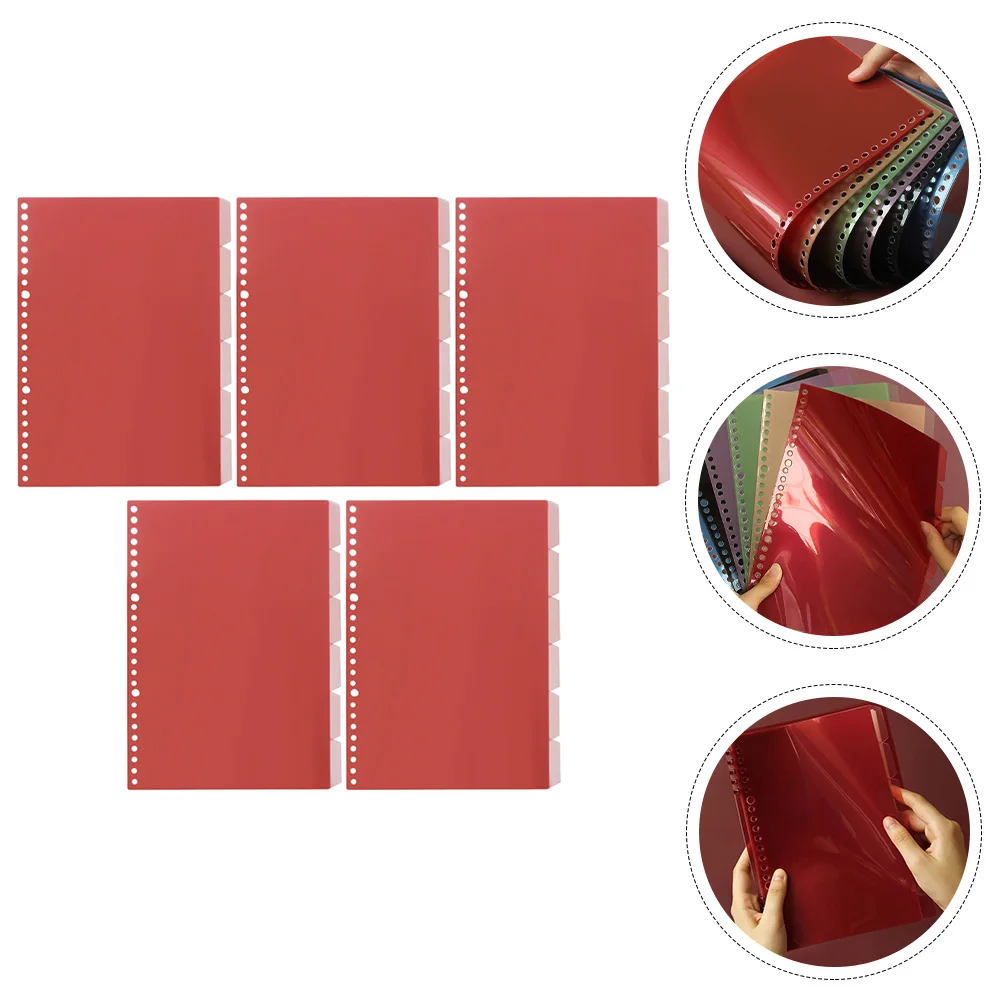 

5pcs Binder Dividers Waterproof Dustproof B5 Size Plastic Tabs Flexible Notebook Separators Retro Design Saves Time