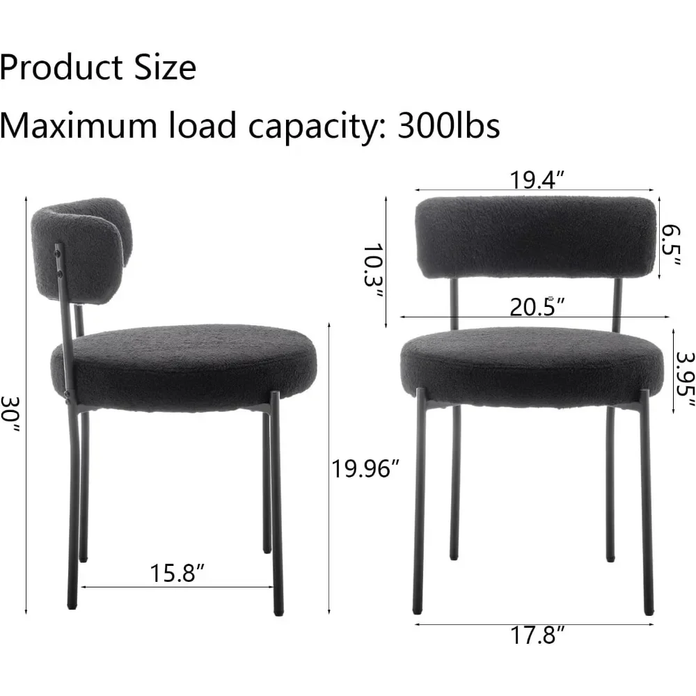 Dining Szék állítsa bel 6, Futam upholstered dining Szék vel Sztrájktörő Fém legs, Koszerű dining szoba Szék