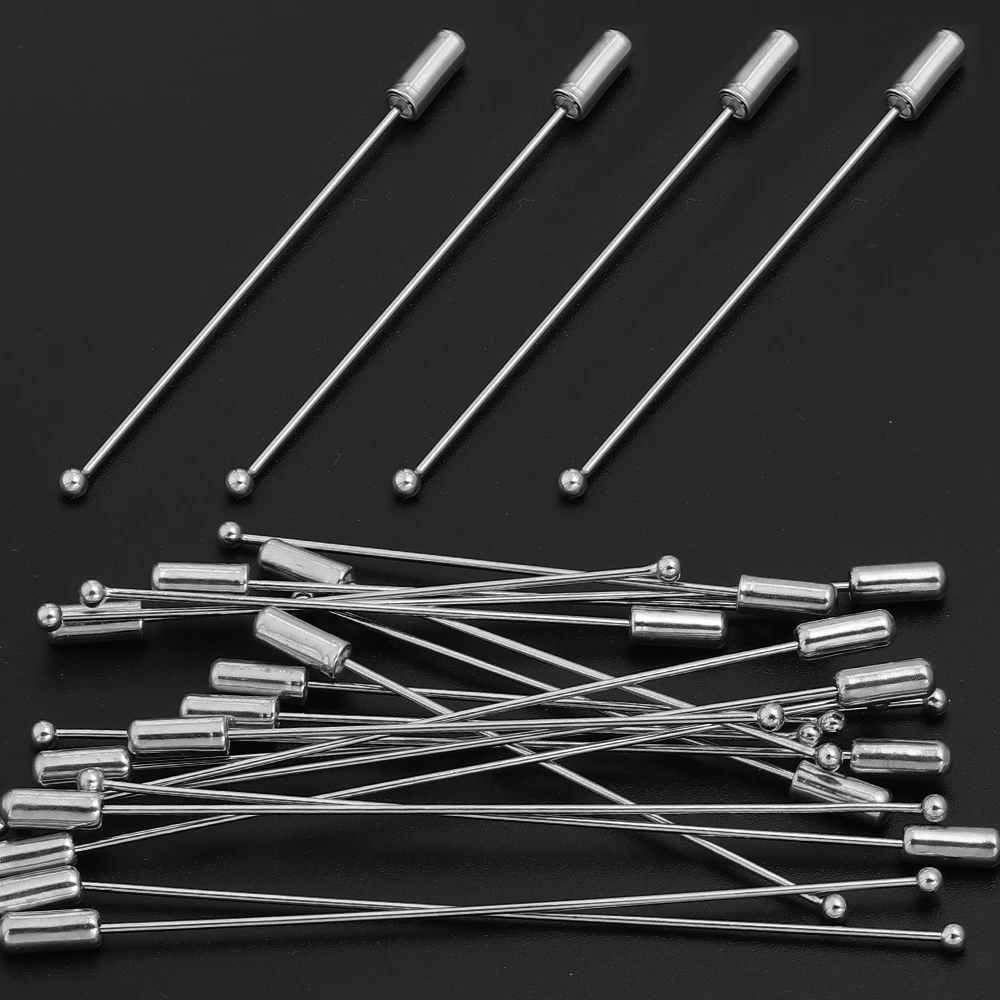 10pcs/lot 60 90mm Copper Rhodium Hat Brooch Pins Diy With Stopper Safety Pins Metal Brooch Lapel Pins For DIY Jewelry Marking