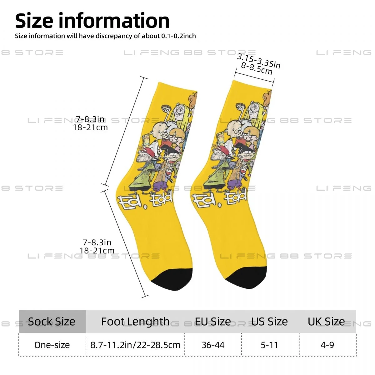 Ed Edd n Eddy The Mis-Edventures Men Women Socks Group Shot Logo Outdoor Novelty Spring Summer Autumn Winter Stockings Gift