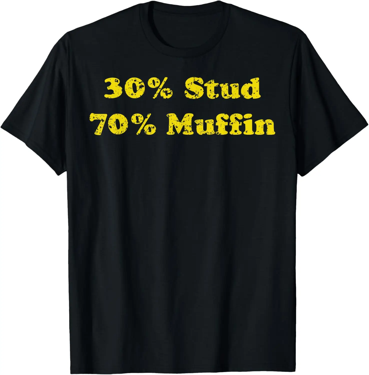 30% Stud 70% Muffin T-Shirt Summer short-sleeved breathable sweat-wicking versatile fashion T-shirt for back-to-school season, unisex, Y2K Fashionable Cartoon Anime