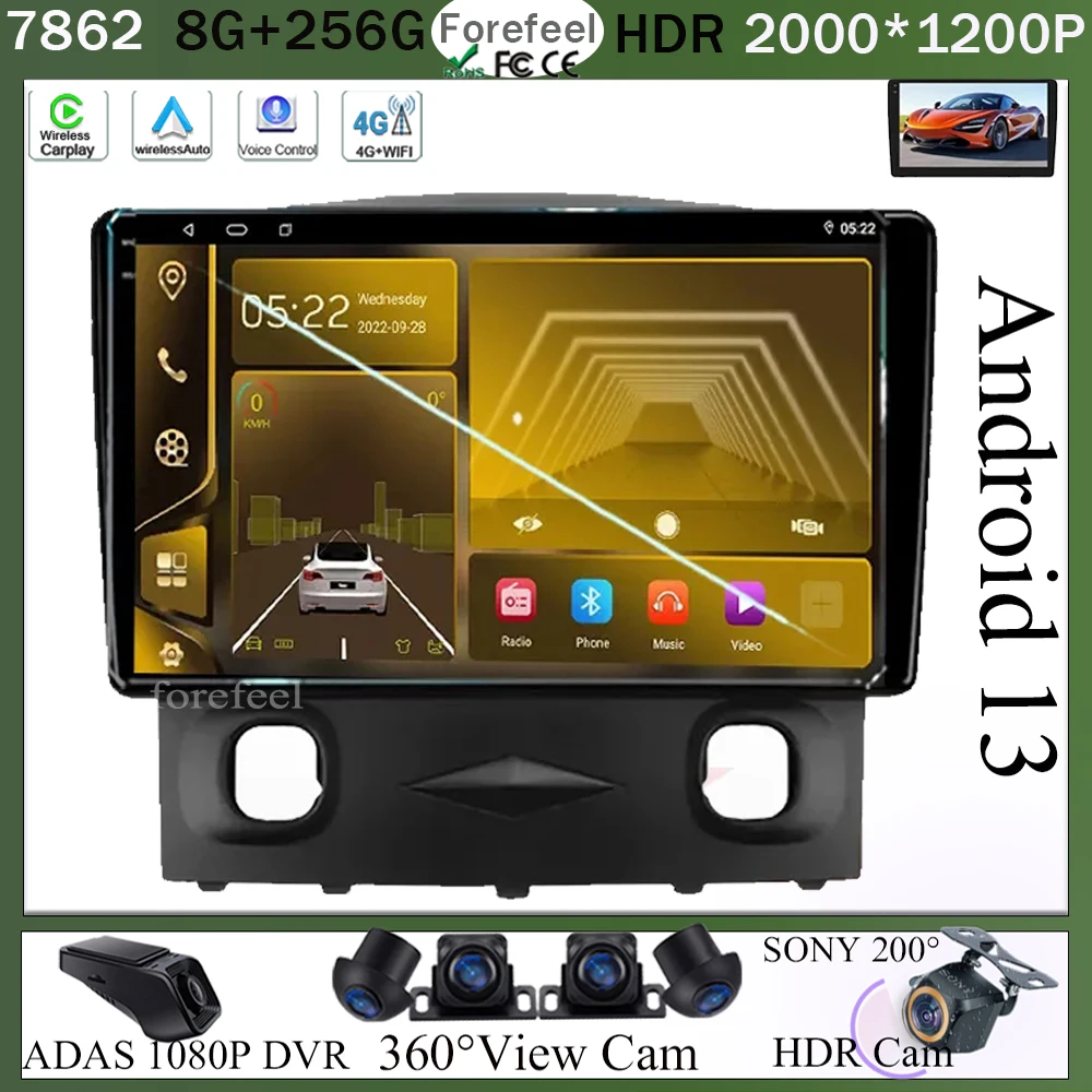 

Android 13 For Ford Escape 1 2007 - 2012 7862CPU Car MP4 Radio Carplay Android Player Navigation GPS Android Anto Video DSP 4G