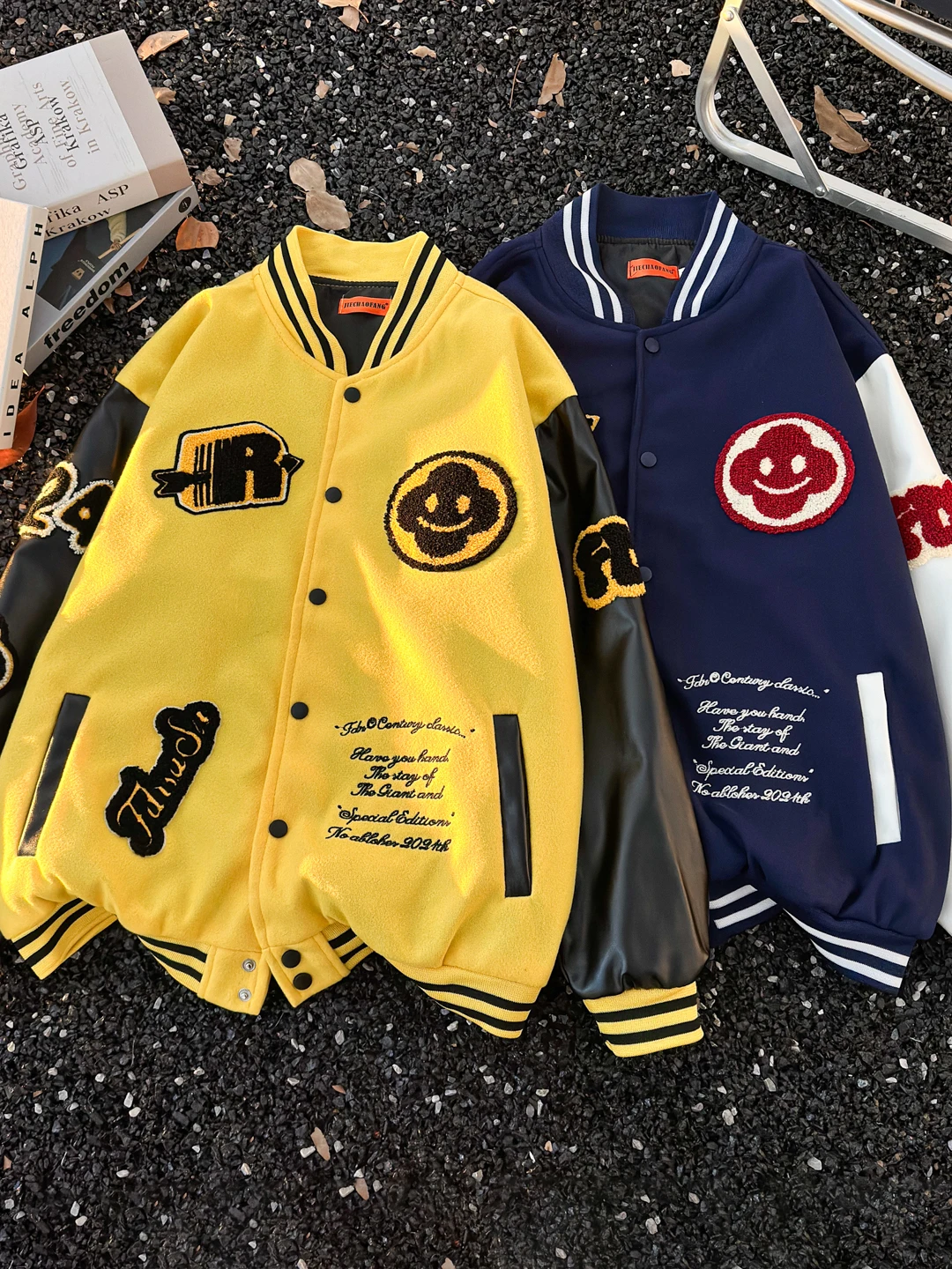 

Мужская свободная куртка-бомбер в стиле пилот с вышивкой, модная уличная ретро-одежда для пар