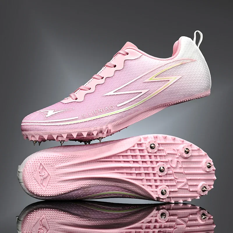 Men Track Spike Soft Field Athletic Sprint Shoes Light weight Match Professional Non Slip Nails Race Racing Running Long Jump