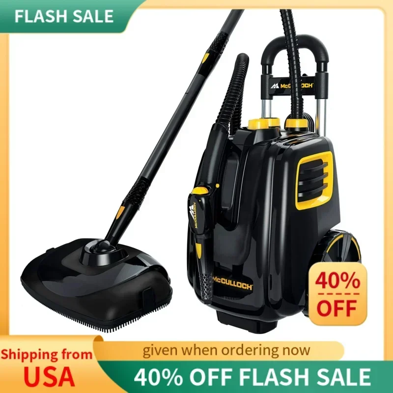 QWQJQWMcCulloch Deluxe Canister Steam Cleaner with 23 Accessories,Chemical-Free Pressurized Cleaning,for Floors,Windows,Autos an