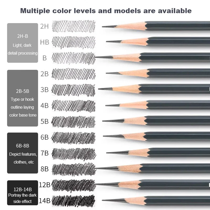 12-delige tekening schetspotloodset houten professionele kunstpotlood grafiet schaduwpotloden voor beginners kunstenaars schoolbenodigdheden