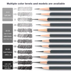 12Pcs Drawing Sketching Pencil Set Wooden Professional Art Pencil Graphite Shading Pencils for Beginners Artists School Supplies