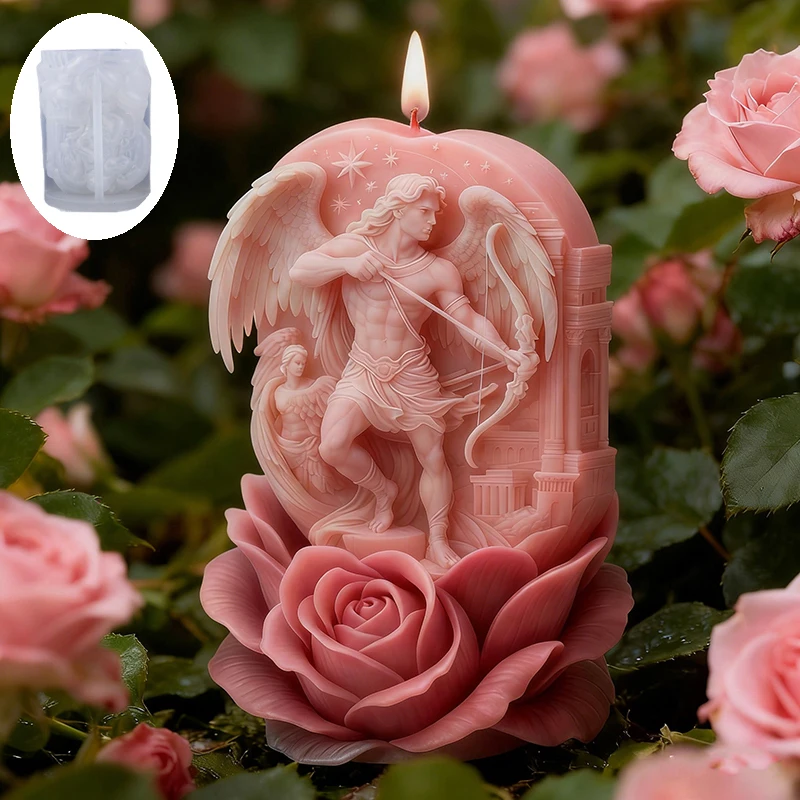 Cupid Angel Warrior Candle Silicone Mold Relief Cupid's Arrow Warrior Candle Mold DIY Handmade Aromatherapy Gypsum Soap Mould