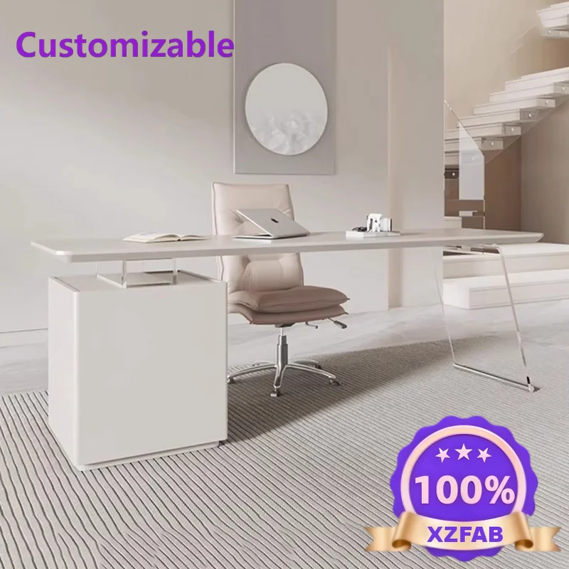 Factory Direct 2026 Minimalist Standing Office Desk Modern Long Design European Office Desk Display Aesthetic Computer Escrivani