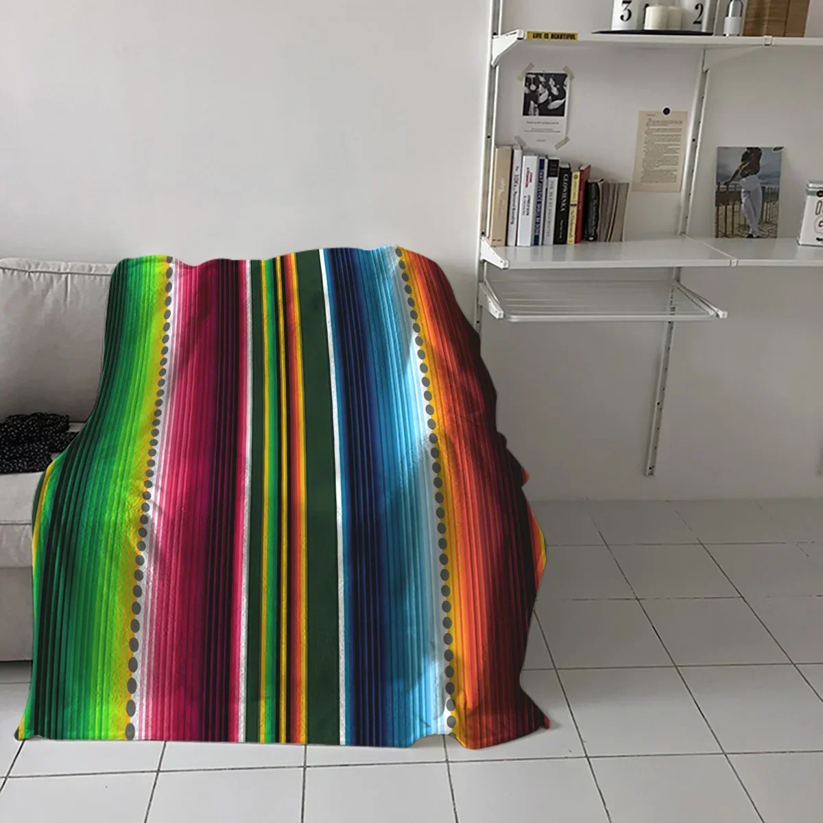 

Mexican Stripes Colorful Stripes Flannel Fleece Blanket Soft Warm Outdoor Travel Throw Blankets Adult Kids Winter TV Blankets