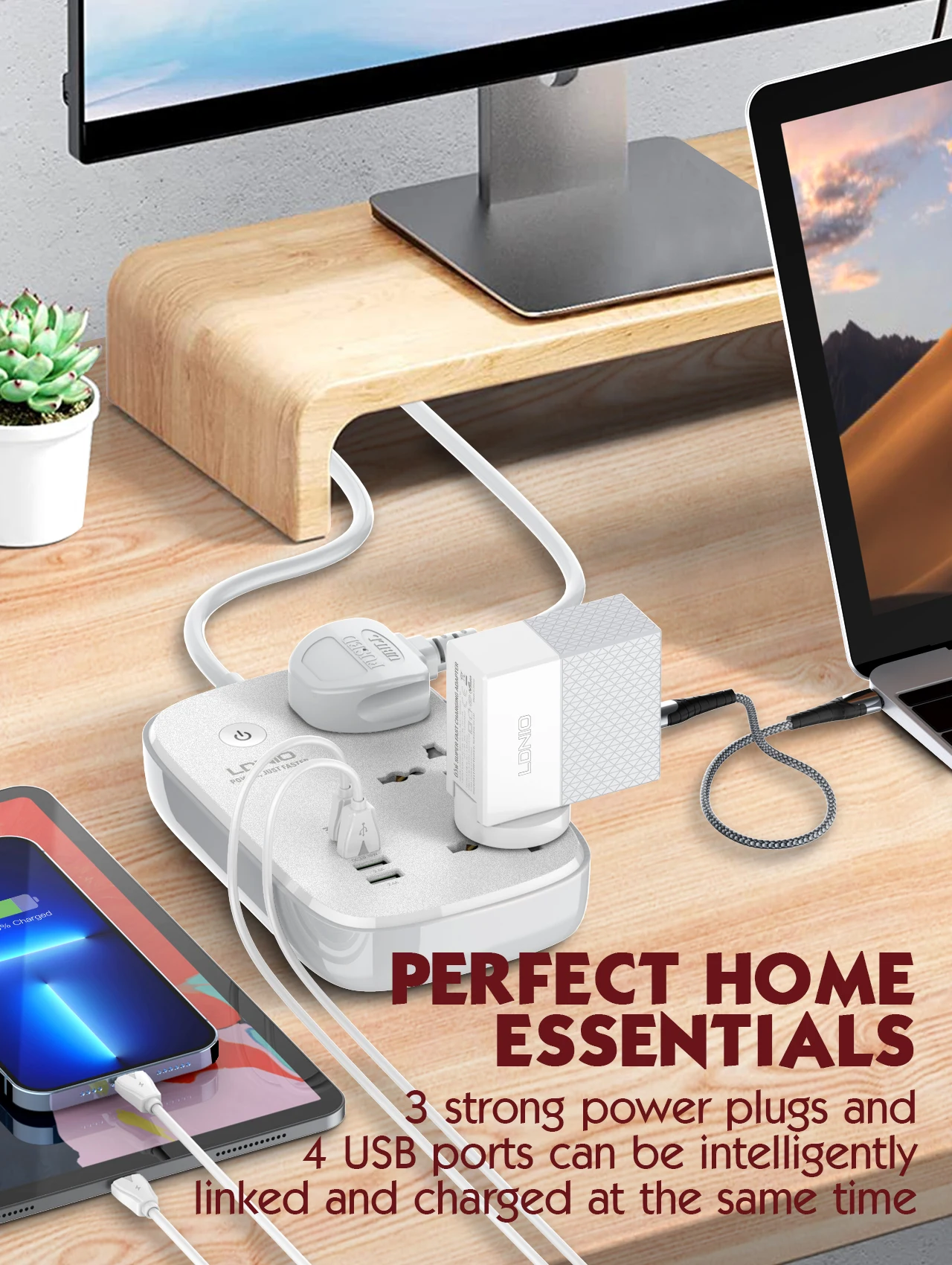 LDNIO  Intelligent Multi Plug Universal Outlet Extension Socket Adapter with 30W USB Charger Smart Power Strip WiFi Power Socket