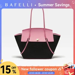 BAFELLI-Bolso de playa informal para mujer, cartera grande de viaje, de cuero genuino, de marca de diseñador de lujo, novedad de 2023