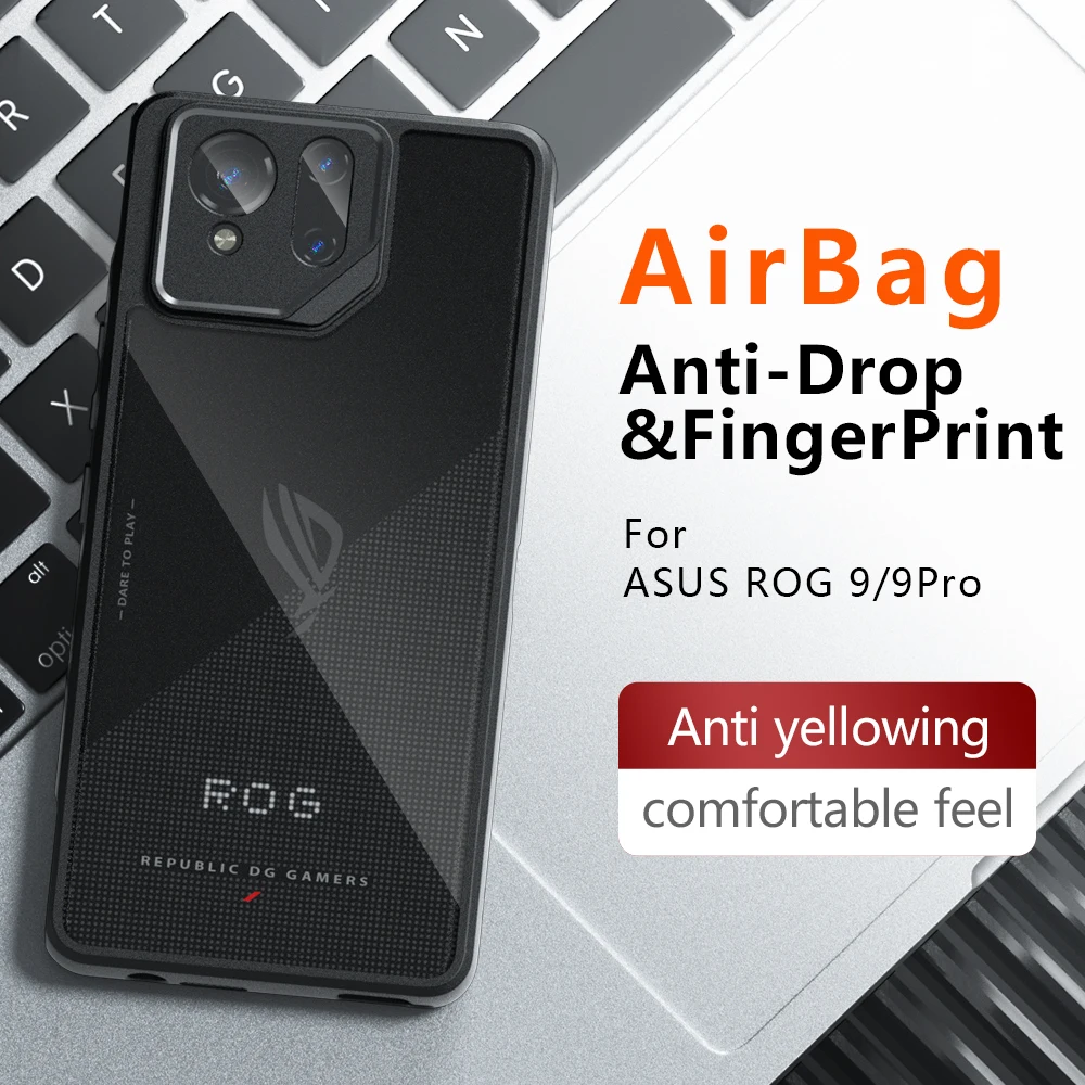 For ASUS Rog Phone 9,9 Pro Case Shockproof Frosted Skin Feel Matte PC+TPU Anti-fingerprint Transparent Cover For Rog Phone9