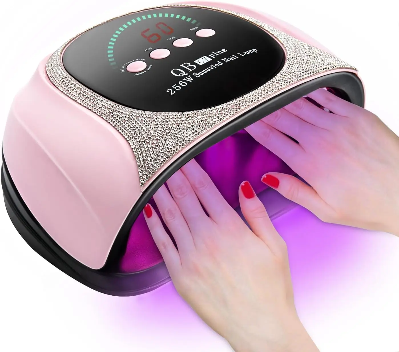 UV LED Nail Dryer 256W Quick Dry Gel Polish Lamp, Portable with Auto Sensor & 4 Timers